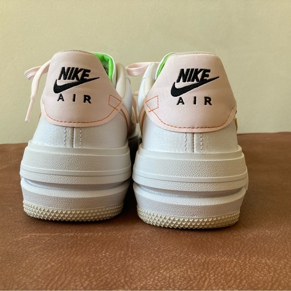 Nike | Air Force 1 PLT.AF.ORM Platform Sneakers in White Pearl Pink Opti Yellow - Picture 5 of 9